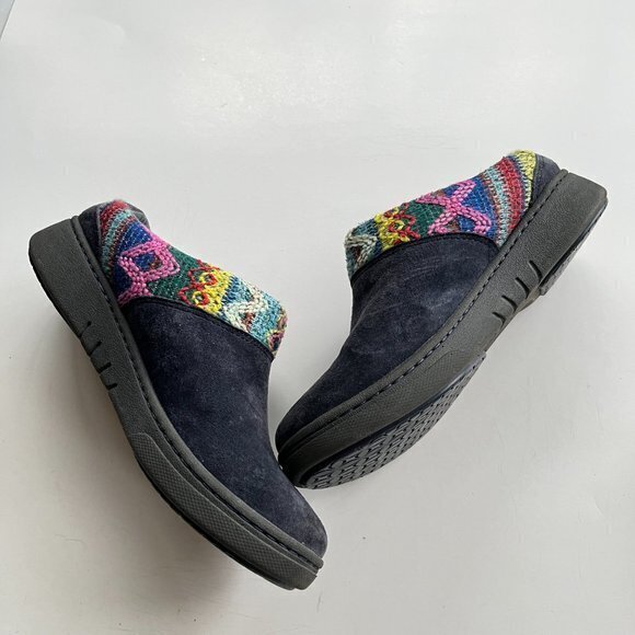 Dansko Brittany Slip On Embroidered Clog Womens Size 37 US 6.5 7 Navy Blue Boho - Picture 5 of 10